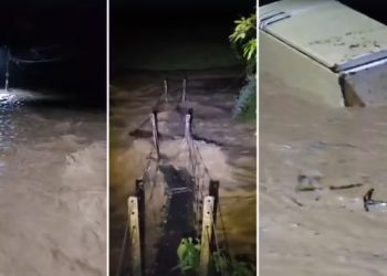 Moradores do Sana registram a força da enxurrada e destruição provocada pela chuva na serra de Macaé