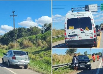 Acidente com três veículos na Campos-Grussaí mobiliza resgate e complica trânsito