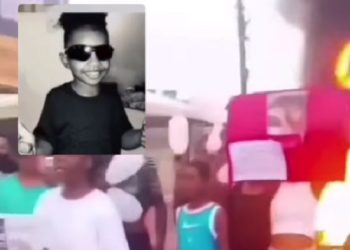 Familiares e vizinhos fazem protesto e cobram justiça pela morte de criança de 5 anos