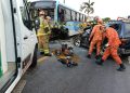 Acidente grave com ônibus municipal deixa um morto e um ferido próximo ao Shopping Estrada